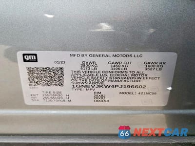 Zdjęcie 13 z 13 samochodu: 2023 CHEVROLET TRAVERSE RS VIN:1GNEVJKW4PJ196602 - miniatura