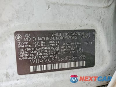 Zdjęcie 12 z 12 samochodu: 2008 BMW 328 I SULEV VIN:WBAVC53558FZ86598 - miniatura