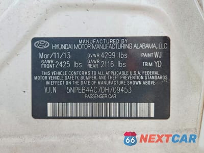 Zdjęcie 12 z 12 samochodu: 2013 HYUNDAI SONATA GLS VIN:5NPEB4AC7DH709453 - miniatura
