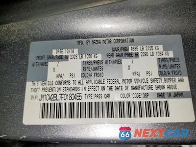 Zdjęcie 13 z 13 samochodu: 2015 MAZDA 5 SPORT VIN:JM1CW2BL7F0180455 - miniatura