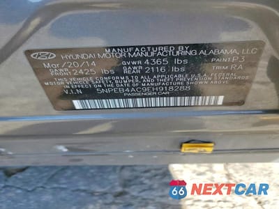 Zdjęcie 13 z 13 samochodu: 2014 HYUNDAI SONATA GLS VIN:5NPEB4AC9EH918288 - miniatura