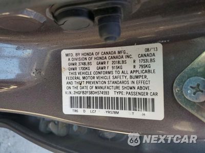 Zdjęcie 12 z 12 samochodu: 2013 HONDA CIVIC LX VIN:2HGFB2F58DH574593 - miniatura