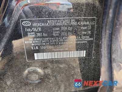 Zdjęcie 13 z 13 samochodu: 2018 HYUNDAI ELANTRA SEL VIN:5NPD84LF0JH321316 - miniatura