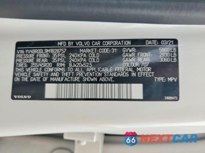 Zdjęcie 14 z 14 samochodu: 2021 VOLVO XC60 T8 RECHARGE INSCRIPTION VIN:YV4BR0DL9M1828757 - miniatura