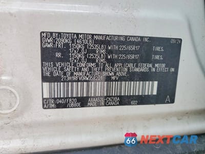 Zdjęcie 12 z 12 samochodu: 2024 TOYOTA RAV4 LE VIN:2T3H1RFV0RW358201 - miniatura