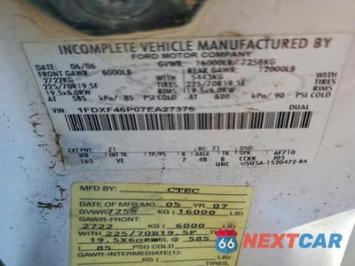 Zdjęcie 10 z 10 samochodu: 2007 FORD F450 SUPER DUTY UTILITY / SERVICE TRUCK VIN:1FDXF46P07EA27376 - miniatura