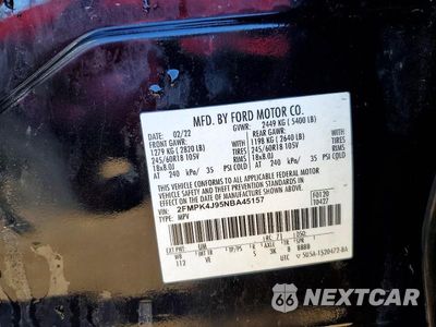 Zdjęcie 12 z 12 samochodu: 2022 FORD EDGE SEL VIN:2FMPK4J95NBA45157 - miniatura