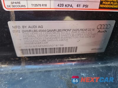 Zdjęcie 12 z 12 samochodu: 2013 AUDI A3 PREMIUM PLUS VIN:WAUKEAFM4DA018198 - miniatura