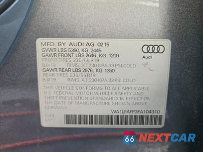 Zdjęcie 12 z 12 samochodu: 2015 AUDI Q5 PREMIUM PLUS VIN:WA1LFAFP3FA104310 - miniatura