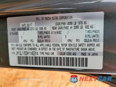 Zdjęcie 13 z 13 samochodu: 2017 MAZDA 6 TOURING VIN:JM1GL1V53H1145314 - miniatura