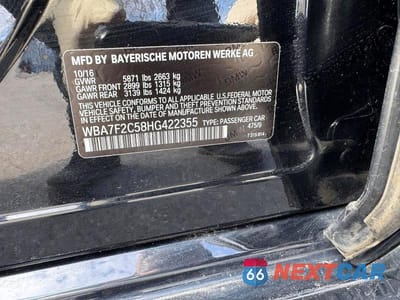 Zdjęcie 13 z 13 samochodu: 2017 BMW 750 XI VIN:WBA7F2C58HG422355 - miniatura