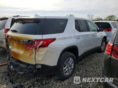 Trzecie zdjęcie samochodu z tyłu: 2021 CHEVROLET TRAVERSE LS VIN:1GNERFKW8MJ192338 - miniatura