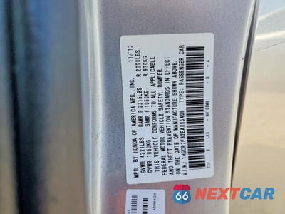 Zdjęcie 12 z 12 samochodu: 2014 HONDA ACCORD EXL VIN:1HGCR2F82EA095496 - miniatura
