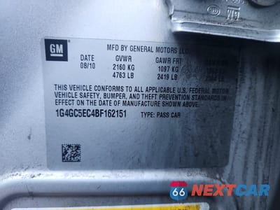 Zdjęcie 12 z 13 samochodu: 2011 BUICK LACROSSE CXL VIN:1G4GC5EC4BF162151 - miniatura