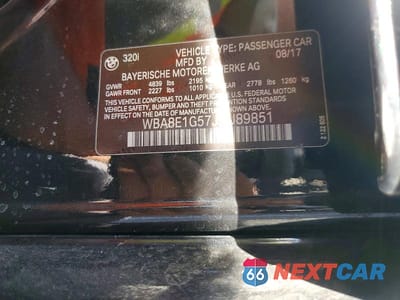 Zdjęcie 12 z 12 samochodu: 2018 BMW 320 I VIN:WBA8E1G57JNU89851 - miniatura