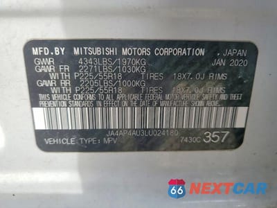 Zdjęcie 13 z 13 samochodu: 2020 MITSUBISHI OUTLANDER SPORT SE VIN:JA4AP4AU3LU024180 - miniatura