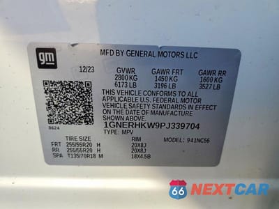 Zdjęcie 13 z 13 samochodu: 2023 CHEVROLET TRAVERSE LT VIN:1GNERHKW9PJ339704 - miniatura
