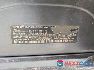 Zdjęcie 12 z 12 samochodu: 2021 BMW 330XI VIN:3MW5R7J04M8B53024 - miniatura
