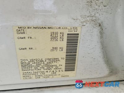 Zdjęcie 12 z 12 samochodu: 2013 NISSAN ALTIMA 2.5 VIN:1N4AL3AP7DN474535 - miniatura