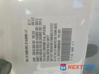 Zdjęcie 12 z 12 samochodu: 2021 HONDA PILOT SE VIN:5FNYF6H20MB058403 - miniatura