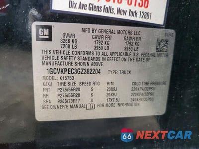 Zdjęcie 12 z 12 samochodu: 2016 CHEVROLET SILVERADO K1500 CUSTOM VIN:1GCVKPEC3GZ382204 - miniatura