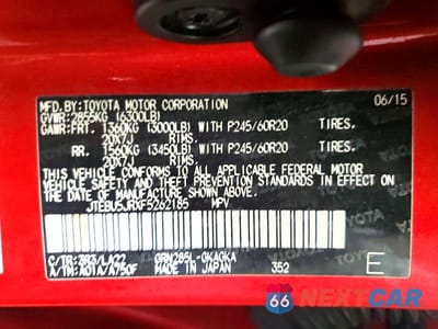 Zdjęcie 12 z 12 samochodu: 2015 TOYOTA 4RUNNER LIMITED VIN:JTEBU5JRXF5262185 - miniatura