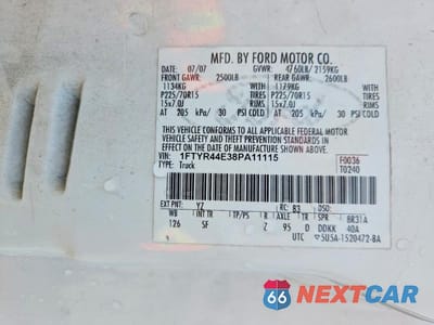 Zdjęcie 12 z 12 samochodu: 2008 FORD RANGER SUPER CAB VIN:1FTYR44E38PA11115 - miniatura