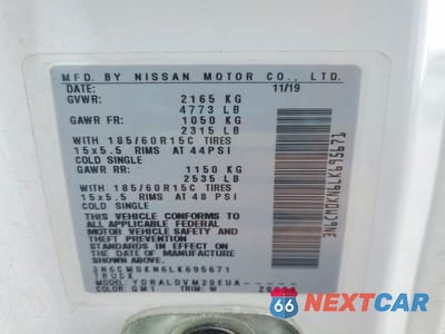 Zdjęcie 13 z 13 samochodu: 2020 NISSAN NV200 COMPACT CARGO VIN:3N6CM0KN6LK695671 - miniatura