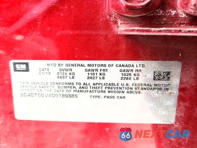 Zdjęcie 12 z 12 samochodu: 2013 BUICK REGAL PREMIUM VIN:2G4GT5GV4D9189389 - miniatura