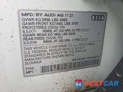 Zdjęcie 13 z 13 samochodu: 2023 AUDI Q7 PREMIUM VIN:WA1ACBF71PD006270 - miniatura