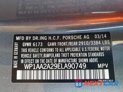 Zdjęcie 13 z 13 samochodu: 2014 PORS 2014 PORSCHE CAYENNE V6 4D SUV VIN:WP1AA2A29ELA90749 - miniatura