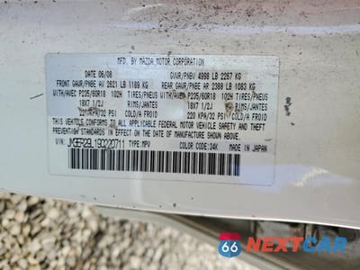 Zdjęcie 13 z 13 samochodu: 2009 MAZDA CX-7 VIN:JM3ER29L190220711 - miniatura