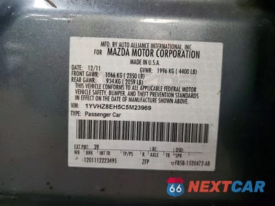 Zdjęcie 12 z 12 samochodu: 2012 MAZDA 6 I VIN:1YVHZ8EH5C5M23969 - miniatura