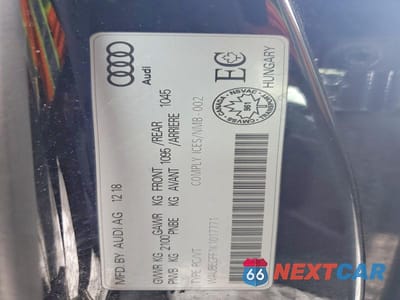 Zdjęcie 12 z 12 samochodu: 2019 AUDI A3 PREMIUM VIN:WAUBEGFF1K1017771 - miniatura