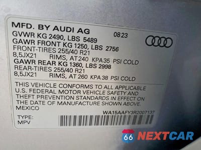 Zdjęcie 13 z 13 samochodu: 2024 AUDI Q5 SPORTBACK PRM PLS 45 VIN:WA15AAFY3R2007137 - miniatura