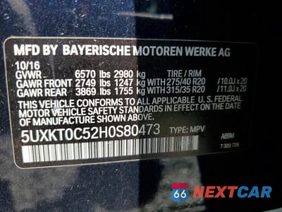 Zdjęcie 13 z 13 samochodu: 2017 BMW X5 XDR40E VIN:5UXKT0C52H0S80473 - miniatura