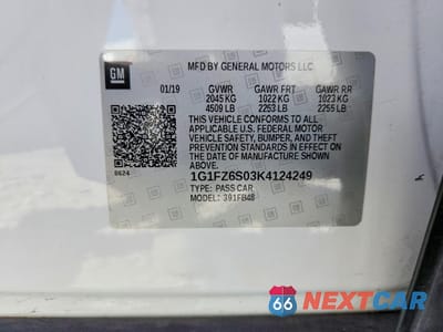Zdjęcie 13 z 13 samochodu: 2019 CHEVROLET BOLT EV PREMIER VIN:1G1FZ6S03K4124249 - miniatura