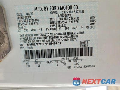 Zdjęcie 13 z 13 samochodu: 2023 FORD TRANSIT CONNECT XL DELIVERY VAN VIN:NM0LS7S27P1549761 - miniatura