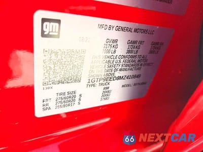 Zdjęcie 13 z 13 samochodu: 2021 GMC SIERRA K1500 AT4 VIN:1GTP9EED8MZ410849 - miniatura
