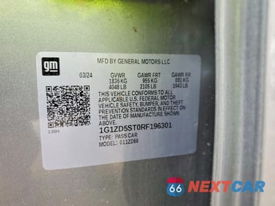 Zdjęcie 13 z 13 samochodu: 2024 CHEVROLET MALIBU LT VIN:1G1ZD5ST0RF196301 - miniatura