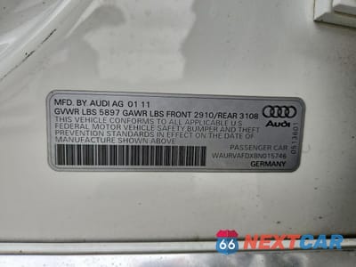 Zdjęcie 12 z 12 samochodu: 2011 AUDI A8 L QUATTRO VIN:WAURVAFDXBN015746 - miniatura