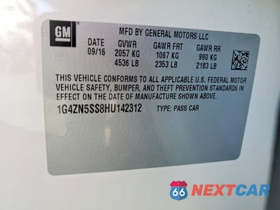 Zdjęcie 13 z 13 samochodu: 2017 BUICK LACROSSE PREFERRED VIN:1G4ZN5SS8HU142312 - miniatura