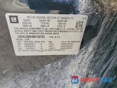 Zdjęcie 13 z 13 samochodu: 2013 GMC TERRAIN SLE VIN:2GKALSEK4D6192753 - miniatura