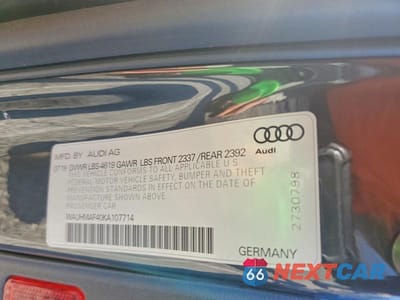 Zdjęcie 12 z 12 samochodu: 2019 AUDI A4 PREMIUM PLUS VIN:WAUHMAF40KA107714 - miniatura