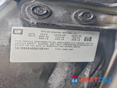 Zdjęcie 12 z 12 samochodu: 2013 CHEV VOLT VIN:1G1RB6E42DU108191 - miniatura