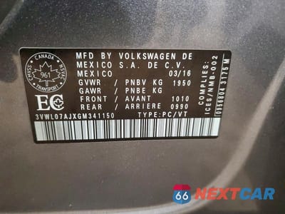 Zdjęcie 13 z 13 samochodu: 2016 VOLKSWAGEN JETTA SEL VIN:3VWL07AJXGM341150 - miniatura