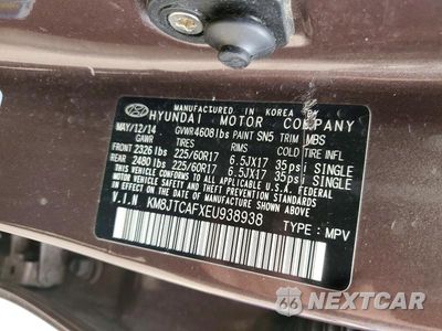 Zdjęcie 14 z 14 samochodu: 2014 HYUNDAI TUCSON GLS VIN:KM8JTCAFXEU938938 - miniatura
