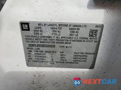 Zdjęcie 13 z 13 samochodu: 2012 GMC TERRAIN SLT VIN:2GKFLXE59C6329326 - miniatura