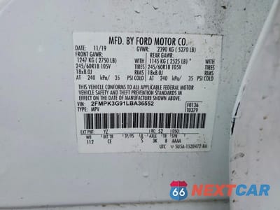 Zdjęcie 13 z 13 samochodu: 2020 FORD EDGE SE VIN:2FMPK3G91LBA36552 - miniatura