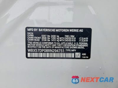 Zdjęcie 13 z 13 samochodu: 2024 BMW X3 XDRIVE30I VIN:WBX57DP08RN294751 - miniatura